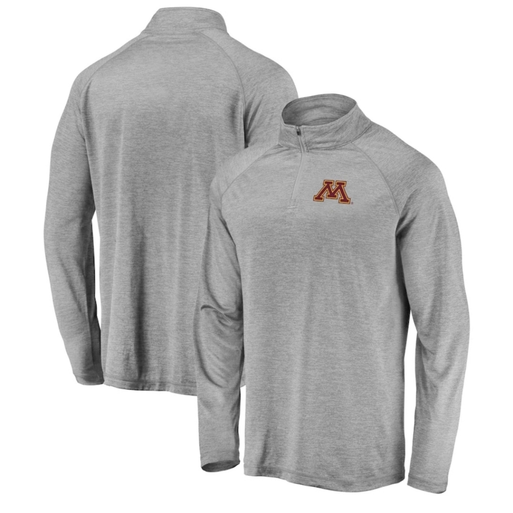Minnesota Golden Gophers 1/4 ZIP Gray LIGHTWEIGHT Pullover Men's 2XL XXL NWT